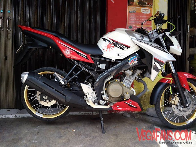 New Vixion Modif Jari Jari Simple Warna Putih Merah