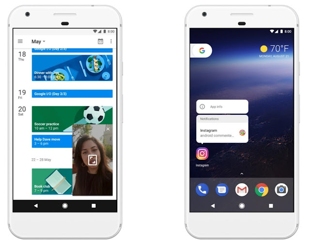 Abbildung von zwei Smartphones auf denen Android 8.0 Oreo installiert ist