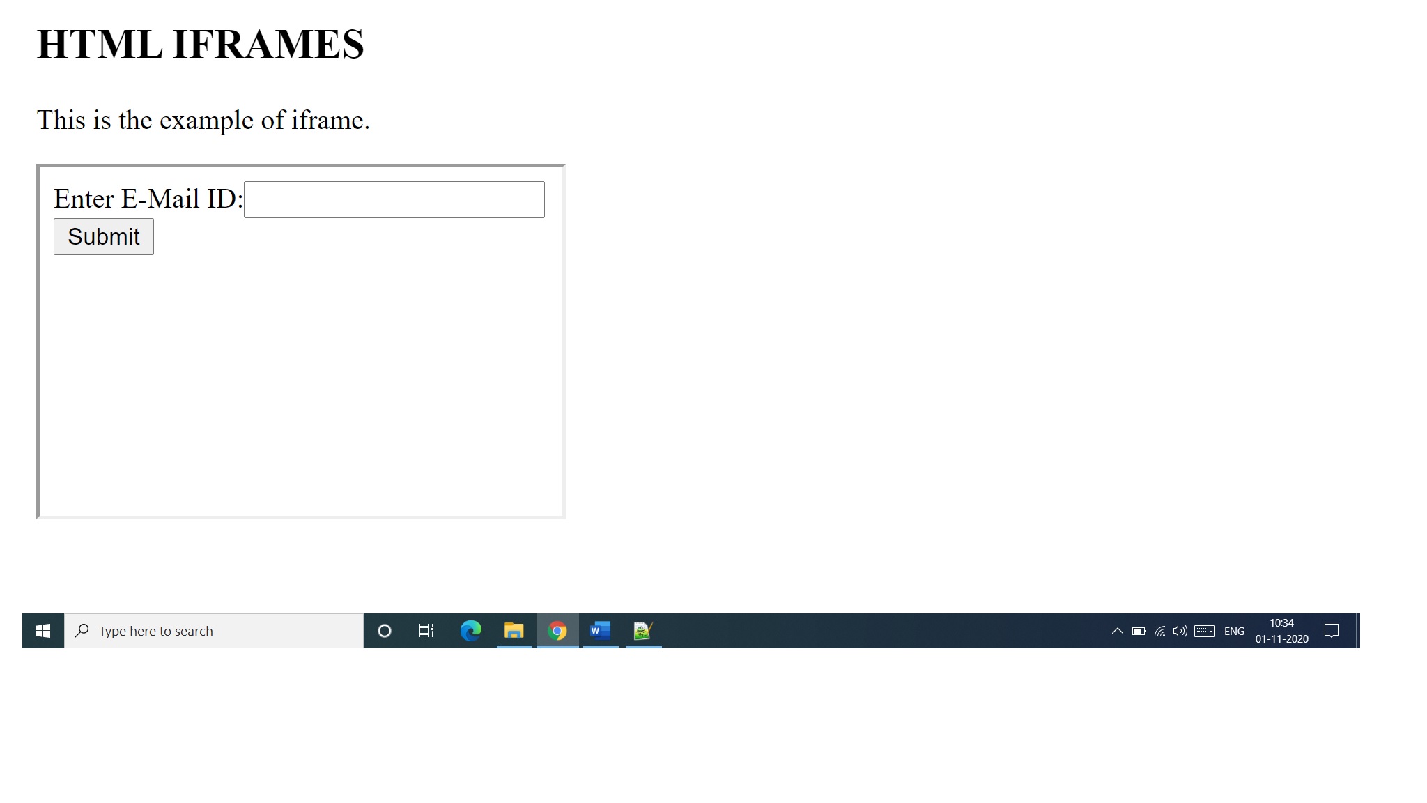 Inline Frame in HTML5 or Floating Frame ~ Online Quiz in IT
