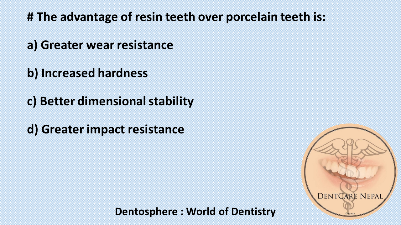 Dentosphere World of Dentistry Advantage of resin teeth over
