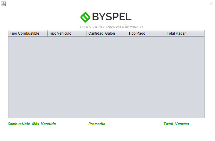 Control de ventas de combustible en JAVA