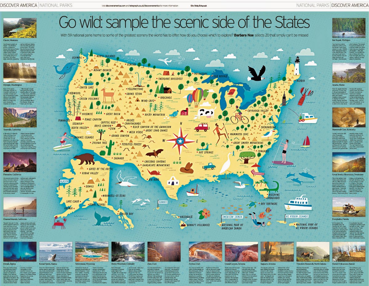 I Draw Maps A Map Of All 59 Us National Parks For The Daily Telegraph