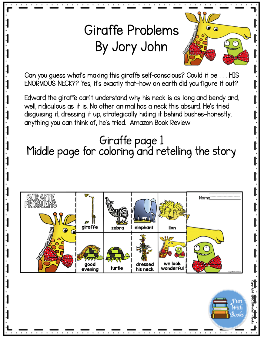 GIRAFFE PROBLEMS BOOK CRAFT Book Units by Lynn