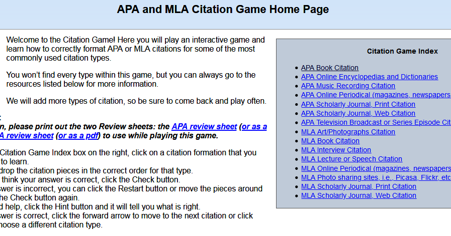 Citation games for students image
