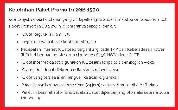 Bagaimana Cara Daftar Paket Internet Three Kuota 2gb Harga Rp1500 Cara Perpanjang Masa Aktif