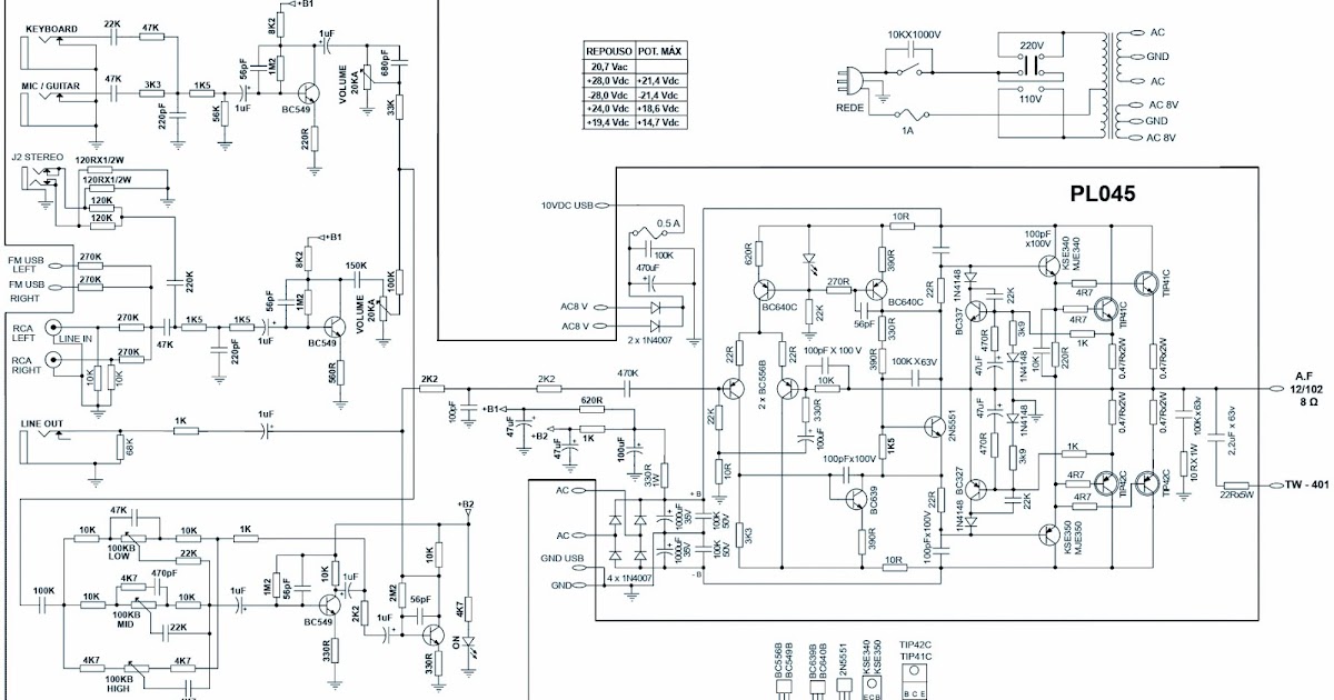 Schematic Diagrams Multiuse Stereo amplifier schematic USB/FM
