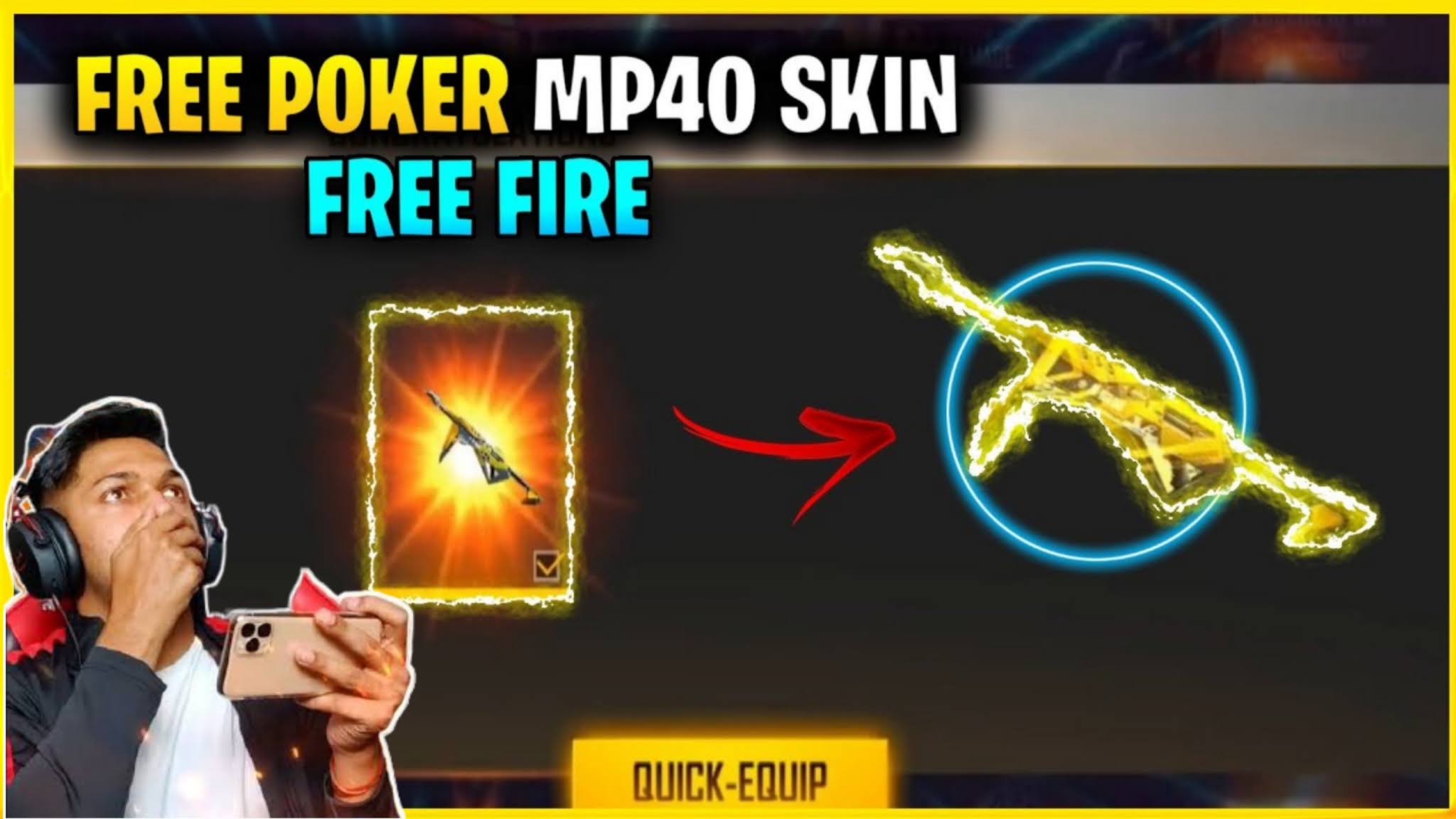 free fire qr code poker mp40 skin