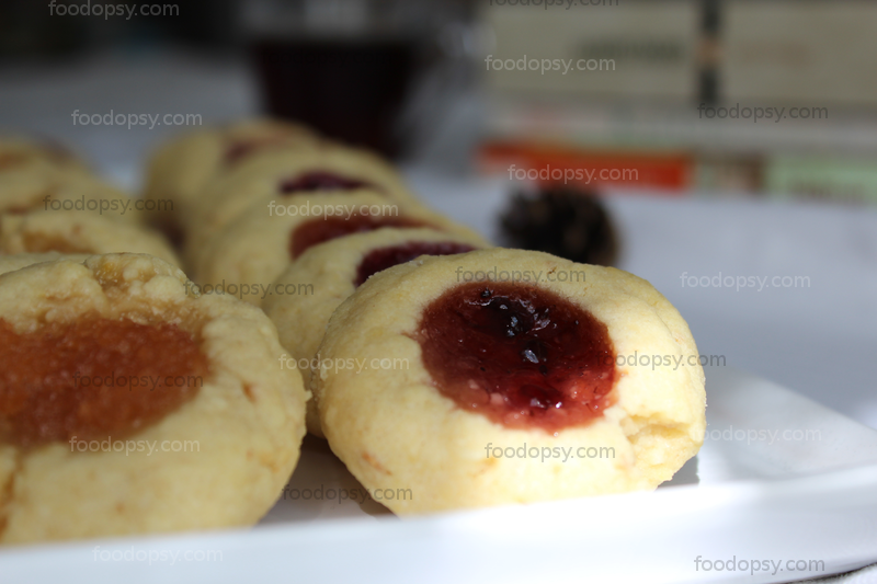 Hazelnut Jam Thumbprint Cookies