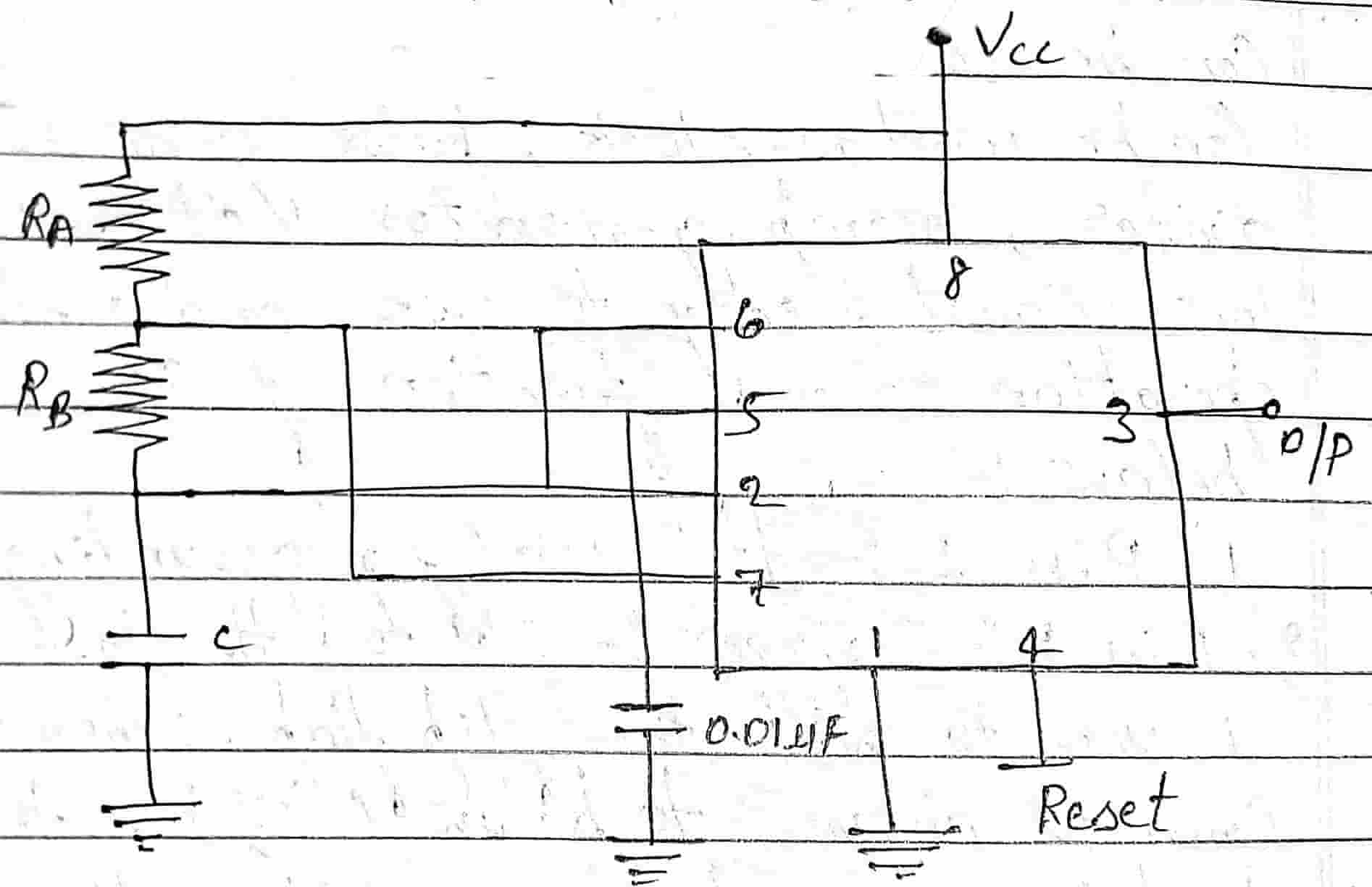 Ic 555 timer and Astable multivibrator using IC 555 with pin