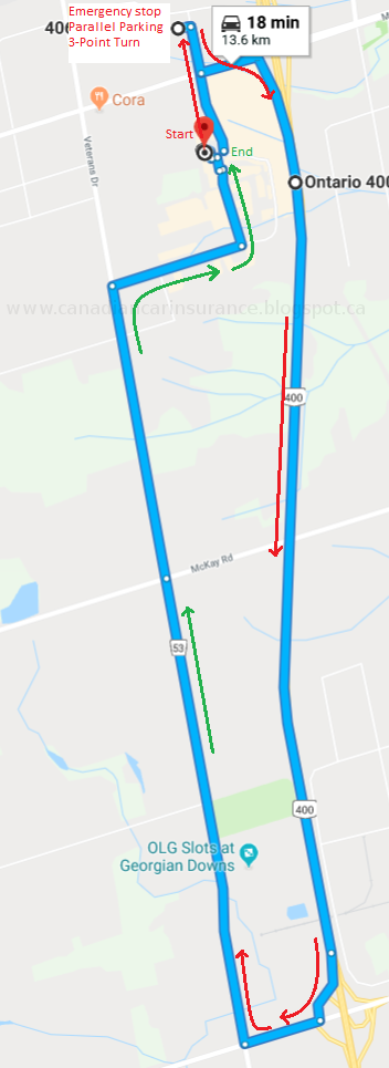 driving test route maps driving test route maps
