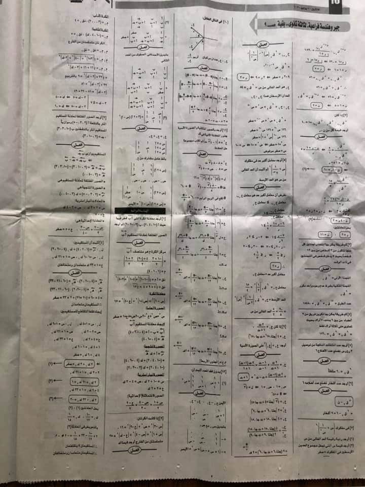 مراجعة الجمهورية جبر وفراغية ثانوية عامة 2020 مراجعة الجمهورية جبر وفراغية ثانوية عامة 2020