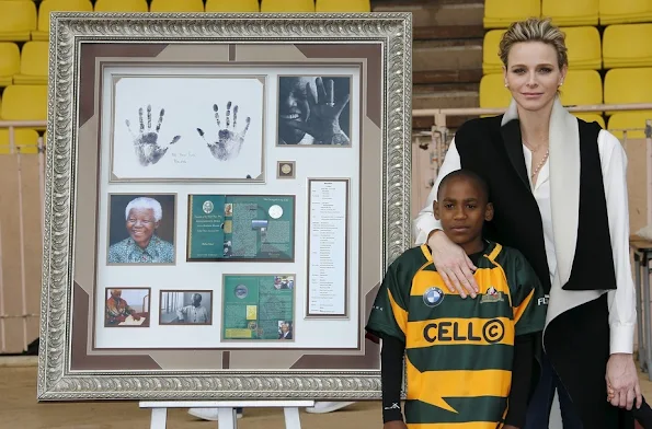 The children shared beautiful moments solidarity and fair play with Princess Charlene.