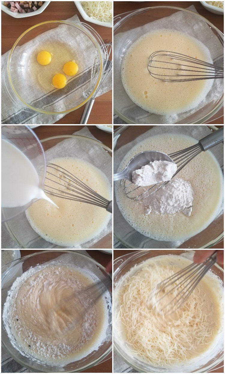 Preparación de la mezcla del bizcocho salado