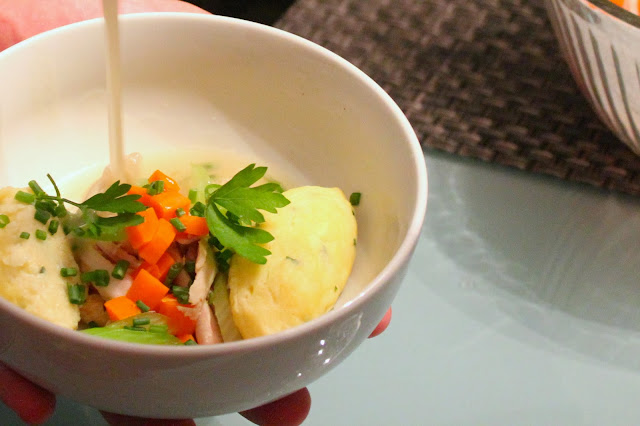 Chicken soup with dumplings