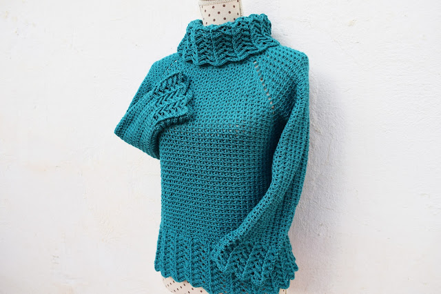 1 - Crochet Imagen Jersey de crochcet de cuello de tortuga y manga pegada ganchillo Majovel Crochet facil sencillo bareta paso a paso DIY puntada punto