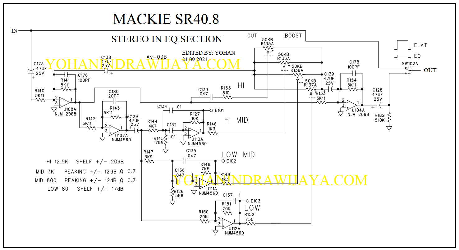 SKEMA TONE CONTROL MACKIE SR408 - AUDIO SCHEMATICS COLLECTIONAUDIO