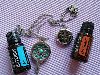 Diffuser necklace with essential oils