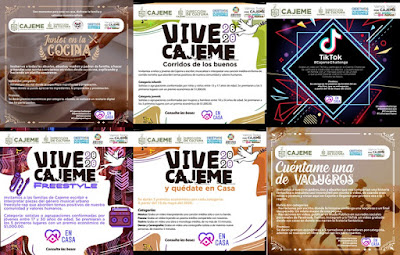 Promueve ayuntamiento de Cajeme actividades artísticas y culturales virtuales  mediante el programa "Vive Cajeme y Quédate en Casa" 