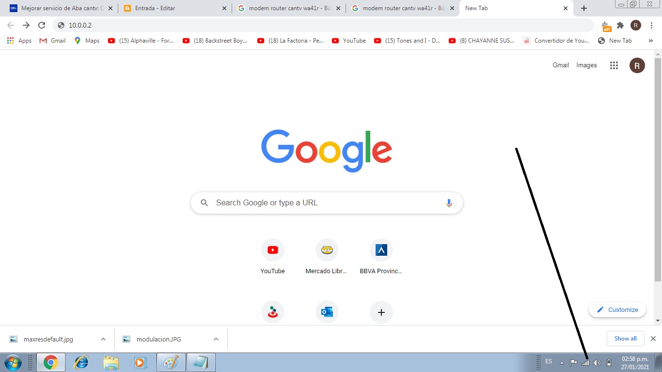 Como ingresar a módem AR21TU2 de CANTV. ADSL NETWORK