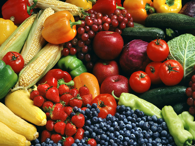 Fruits and vegetables with vitamin c