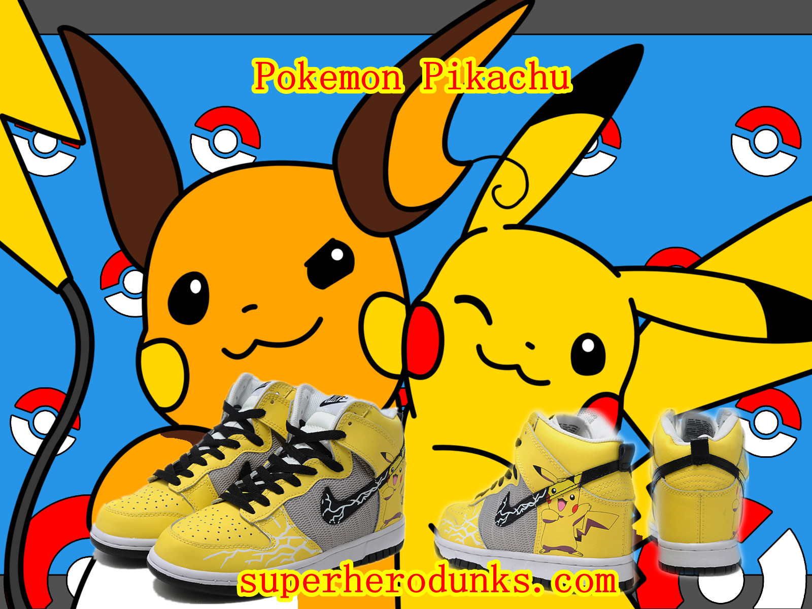 Pokemon Nike Dunks Pokemon Nike Dunk Pikachu Shoes Yellow