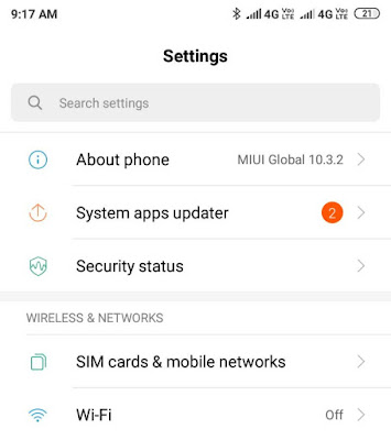 About phone settings