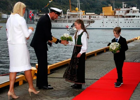 Crown Prince Haakon and Crown Princess Mette-Marit attended the official opening of Måløy Raid Center