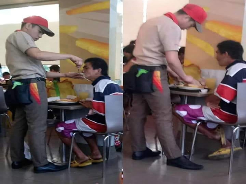 Nakuhanan Ng Letrato Ang Mabuting Ginawa Ng Isang Service Crew Sa Jollibee