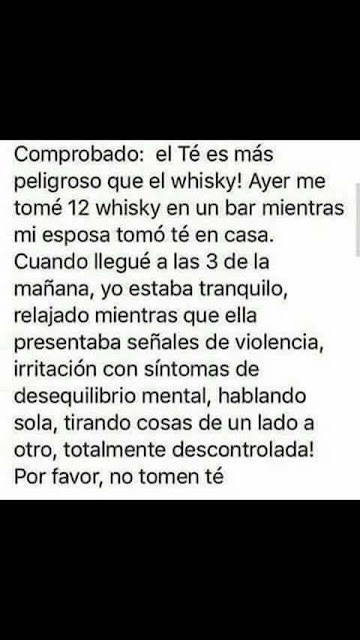 El té es más peligroso que el whisky