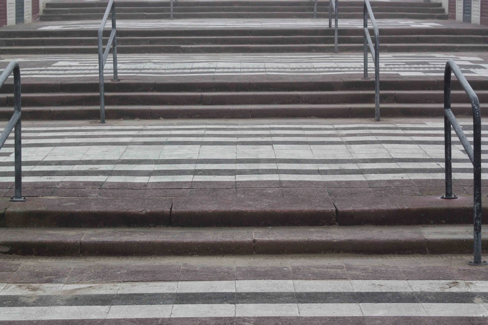 steps in striped sidewalk