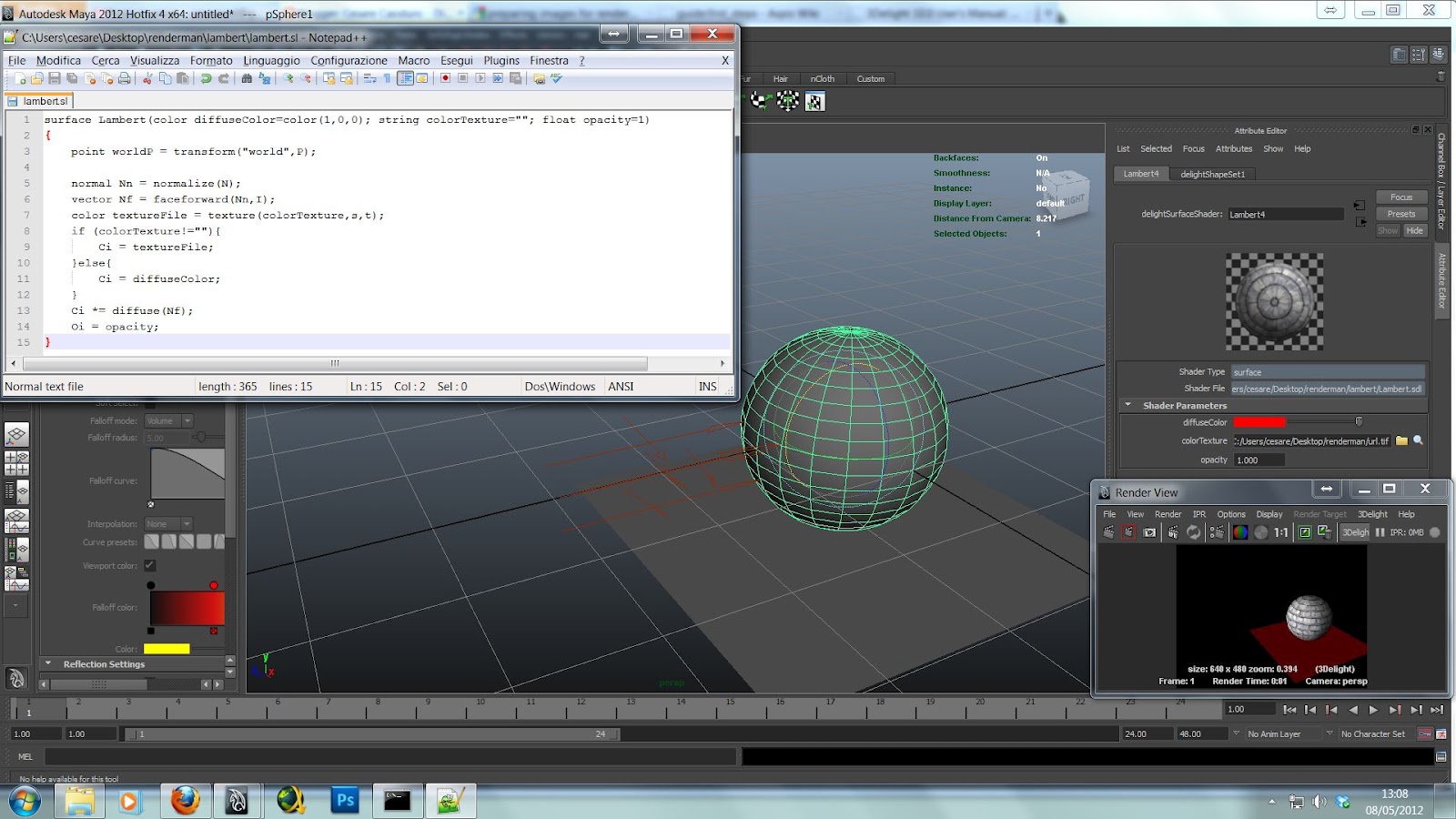 Simplest shader tutorial for renderman