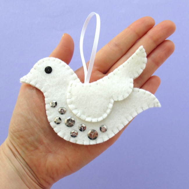 Bugs and Fishes by Lupin Felt Doves Sew Pretty Bird Ornaments for
