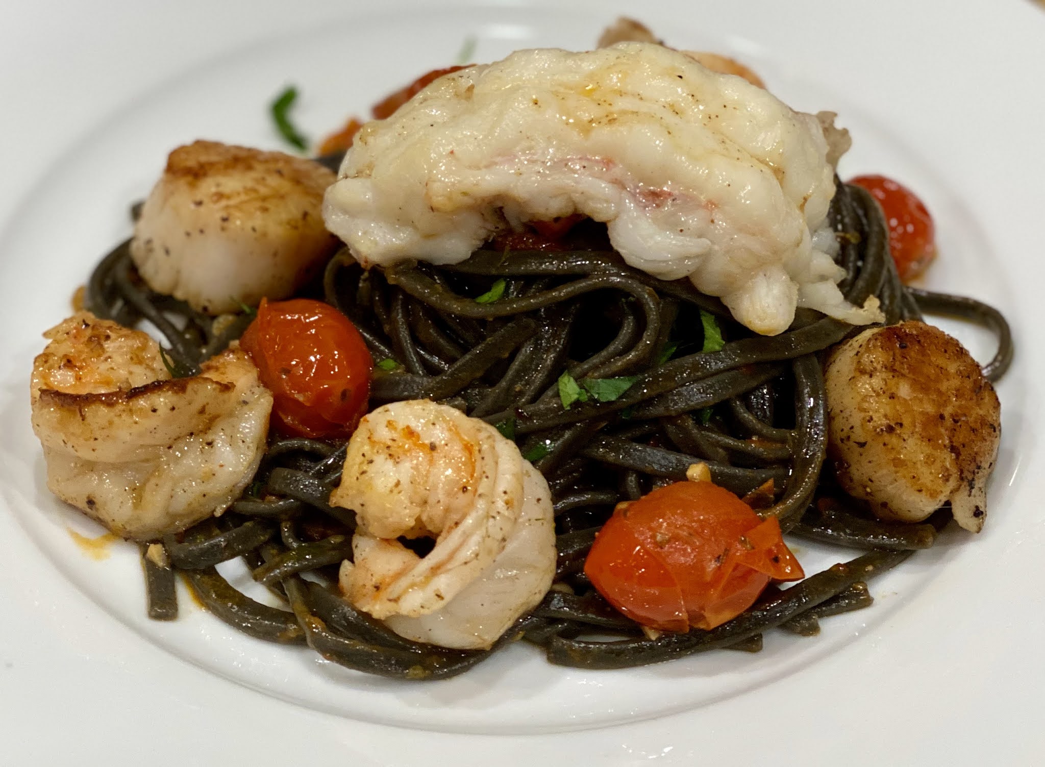 Squid Ink Pasta with Grilled Octopus - Mogwai Soup Blog