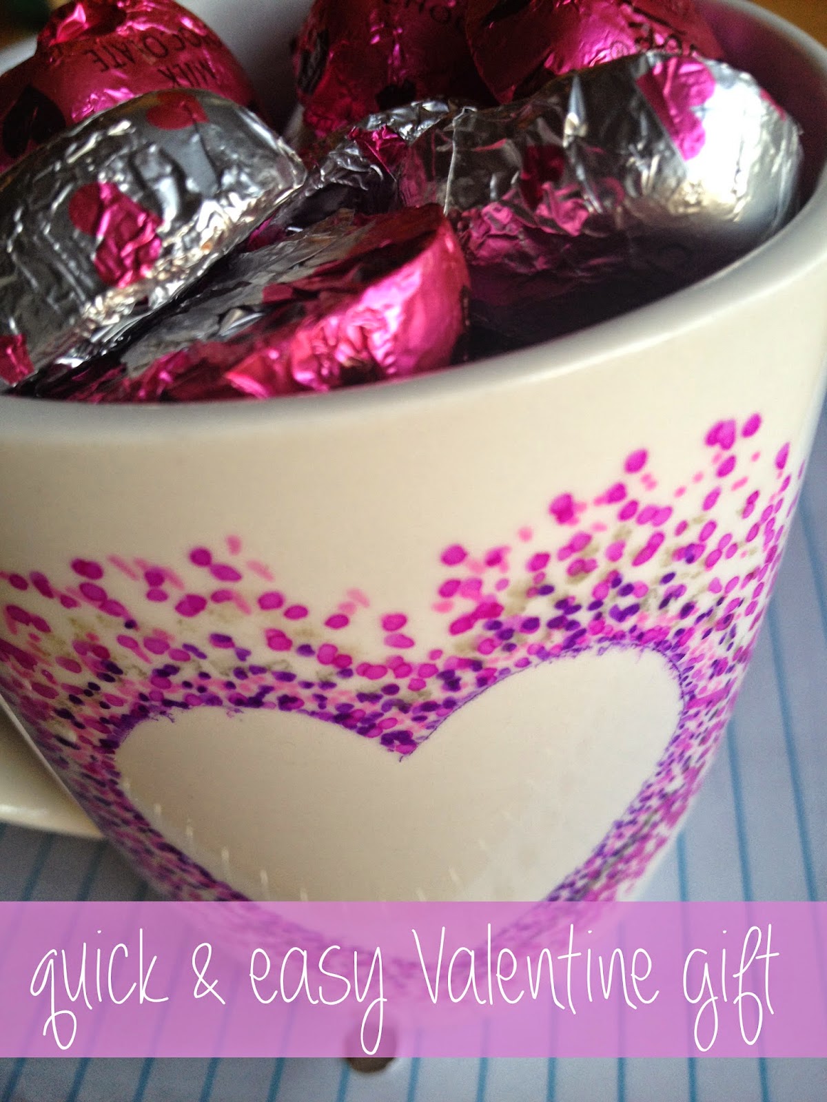super easy decorated mug for valentines day