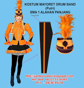 KOSTUM MAYORET PUTRI DRUM BAND DAN MARCHING BAND