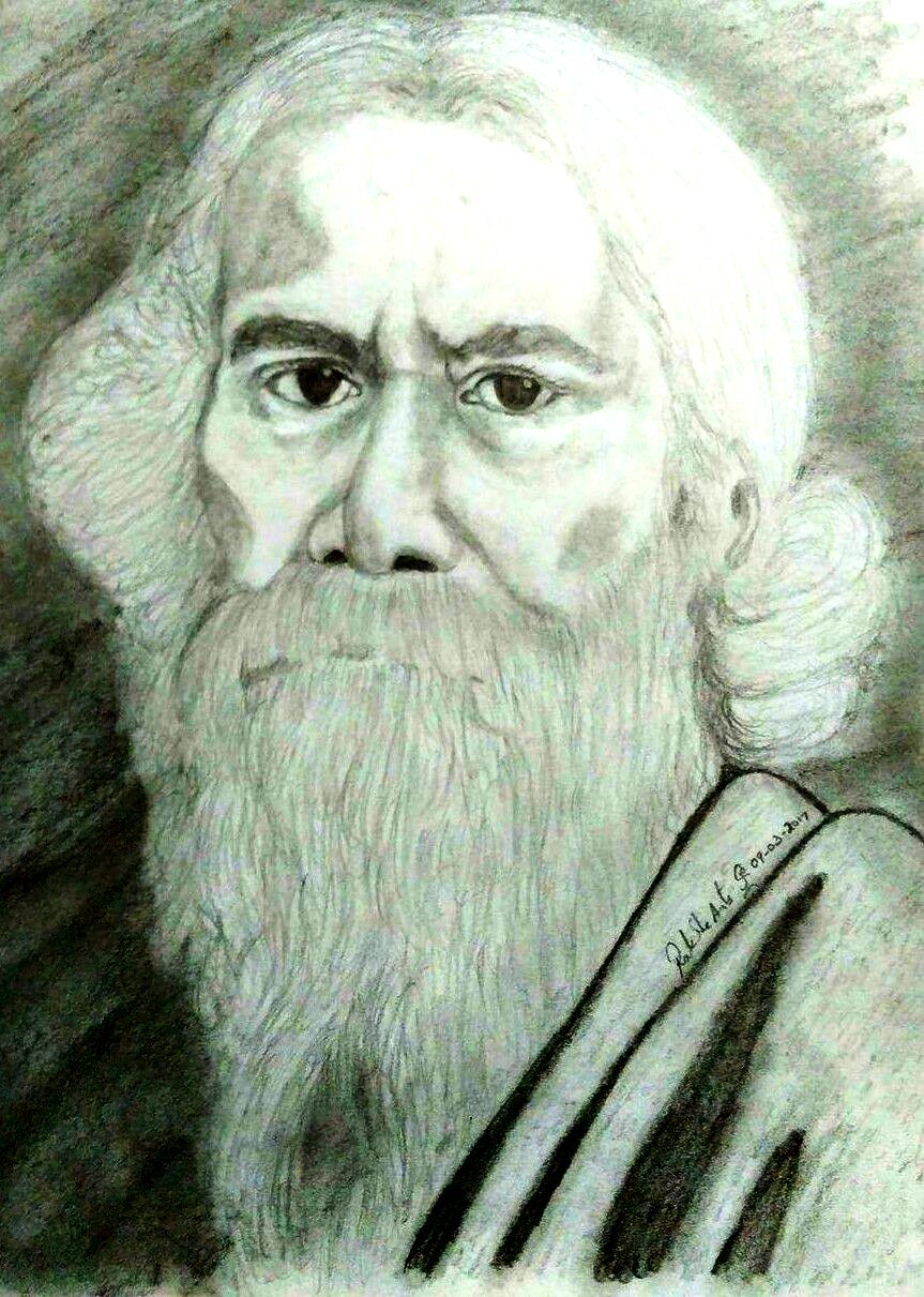 Rabindranath Tagore Portrait Sketch