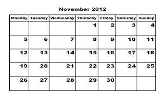 CALENDAR 2012: free printable calendar november 2012