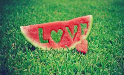 love word written on watermelon 2