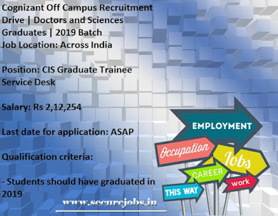 Cognizant Off Campus Recruitment Drive Arts And Sciences