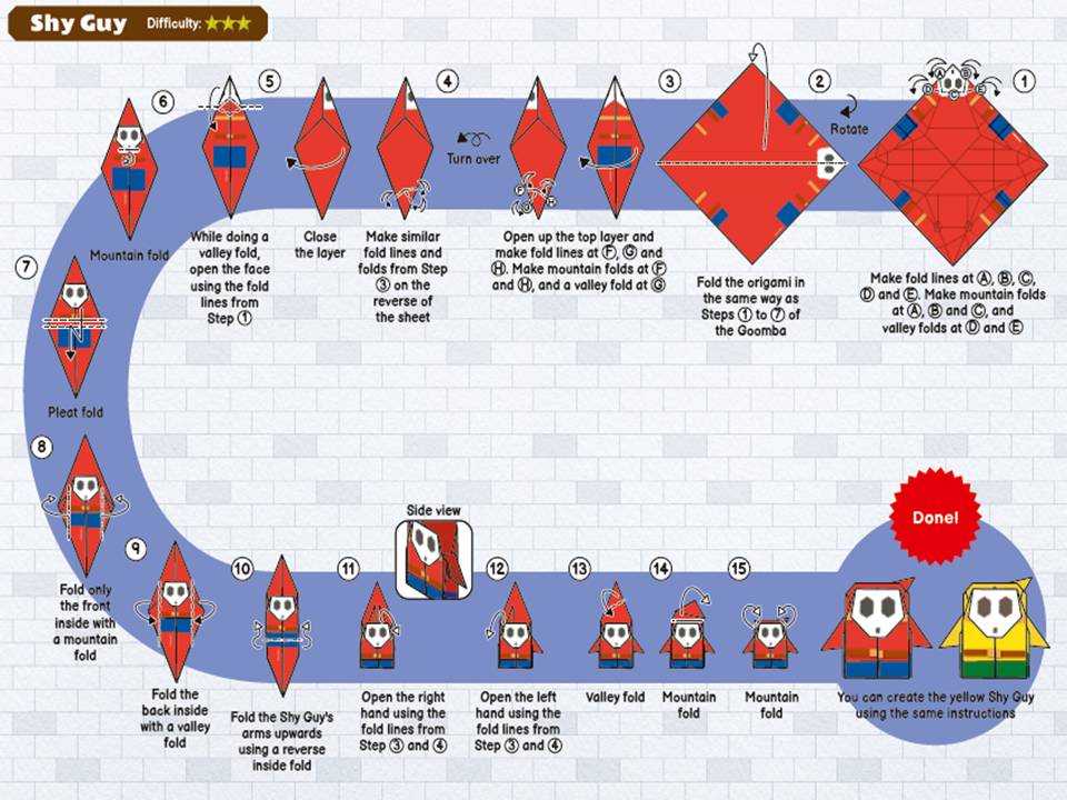 Origami DIY Paper Crafts How to Make Origami Shy Guy from Paper Mario
