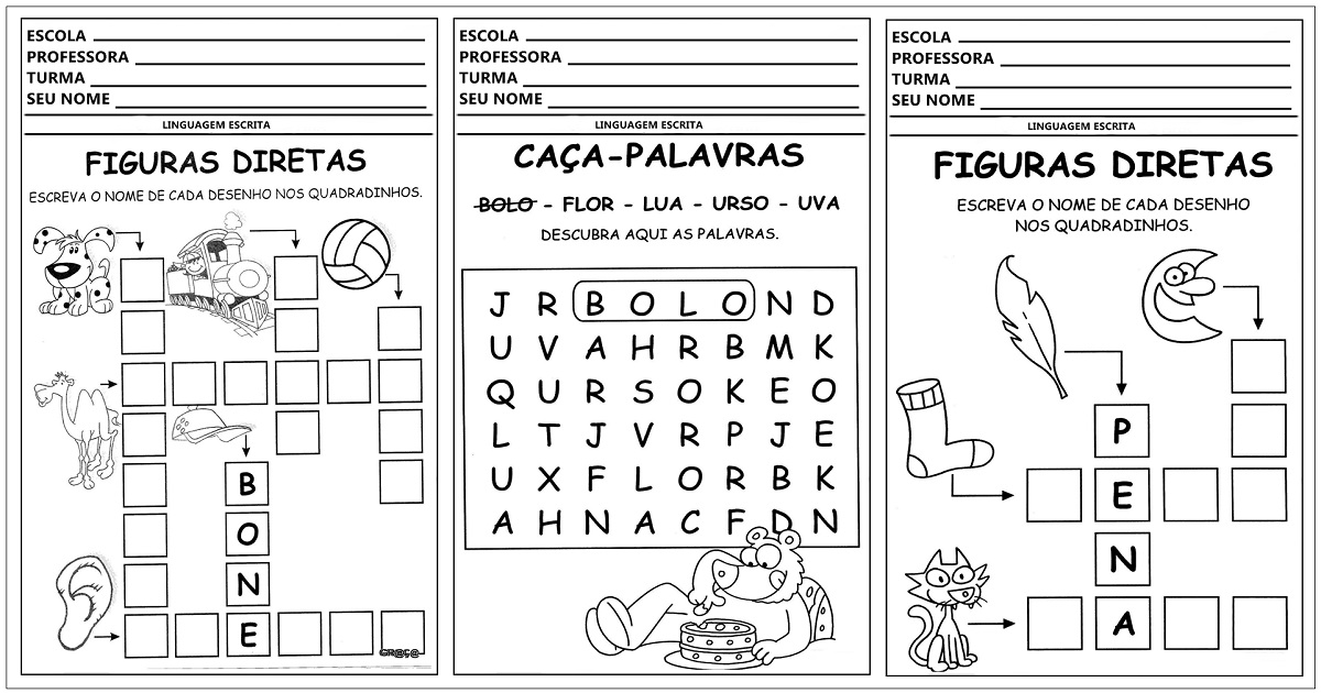Caça Palavras Língua Portuguesa para imprimir - Desenhos Imprimir