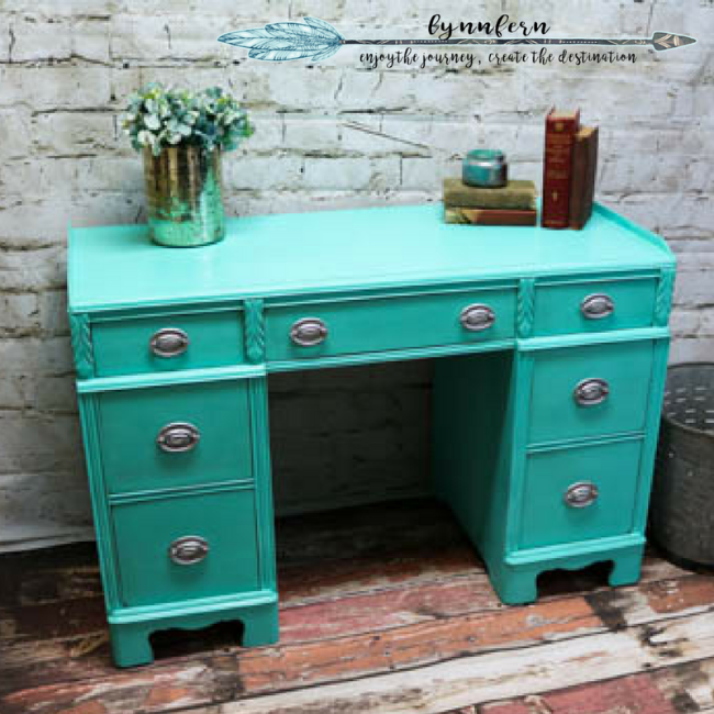Santa Fe Turquoise Desk Makeover Lynn Fern Photography