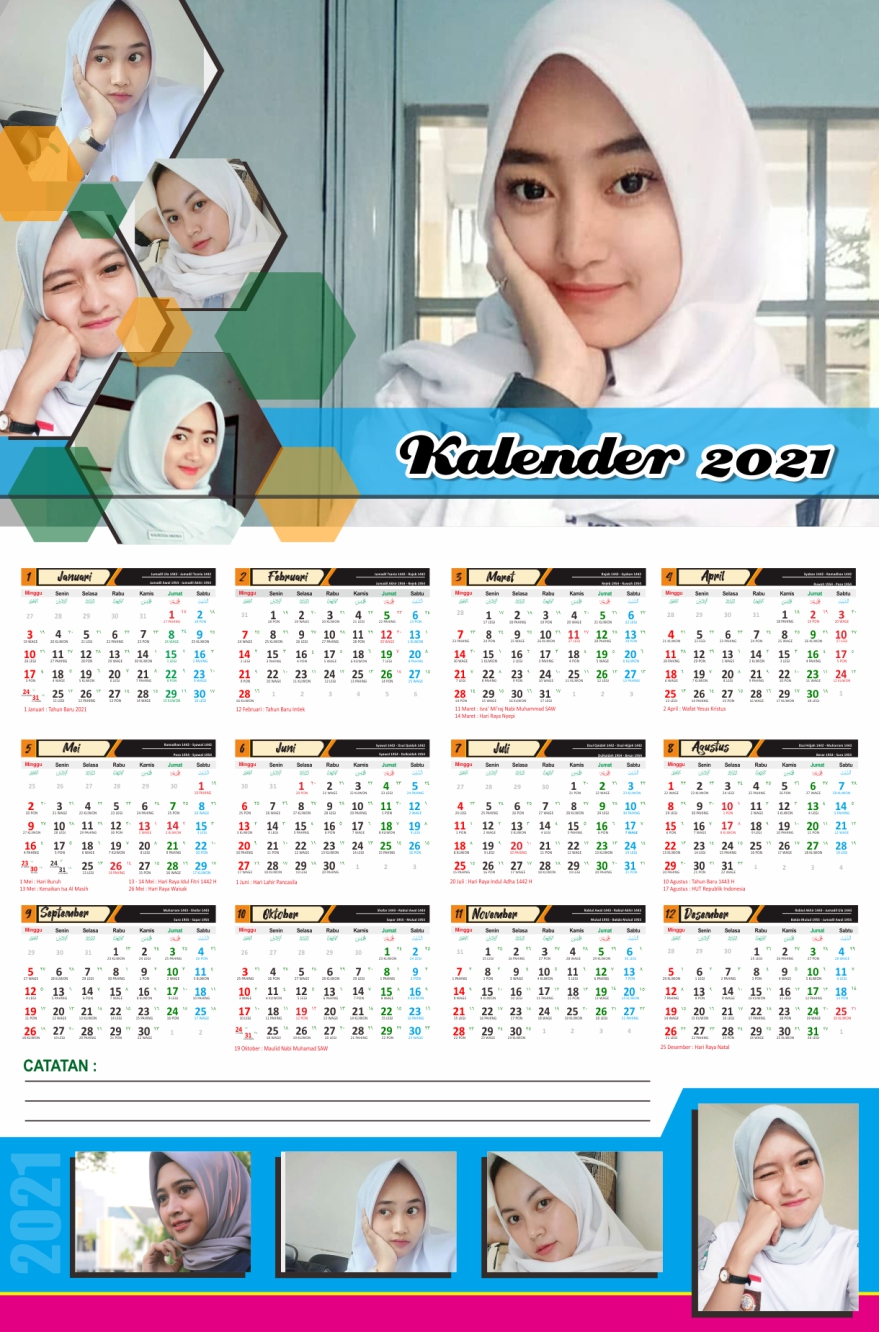 50 Template Kalender Dinding 2021 Part 1 Free Cdr