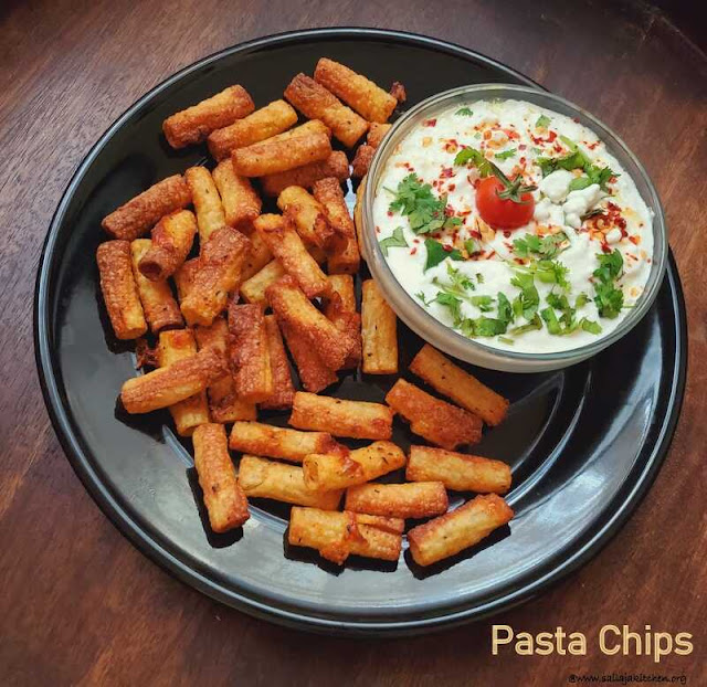 images of Pasta Chips With Feta Cheese Dip / TikTok's  Viral Pasta Chip Recipe / Pasta Chips In Air Fryer / Pasta Chips