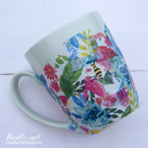 Mod Podge Napkin Mug Handmade Gift Idea!
