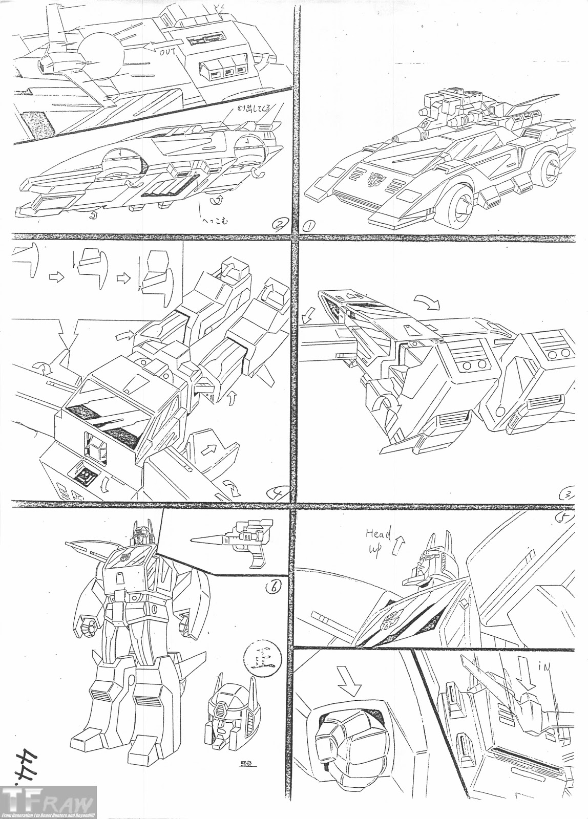 Transformers Headmasters Model Sheets