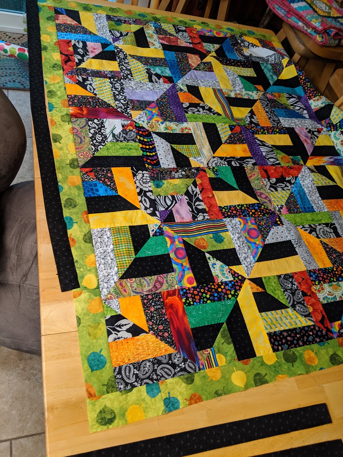 Bright & Black Oversized Couch Quilt