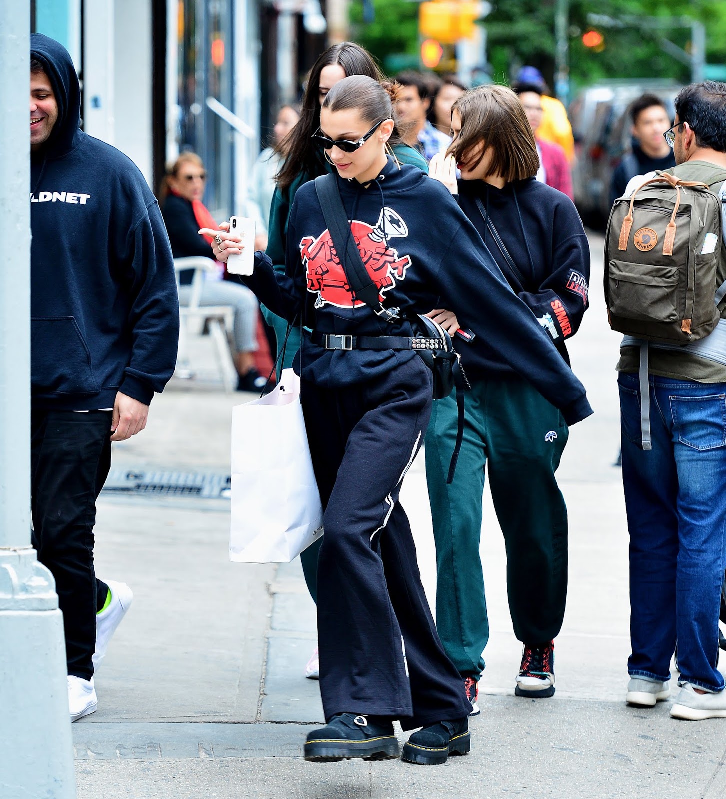 Bella Hadid seen steping out with the SimiHaze twins in New York City ...