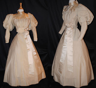 dress 1890s creamy doom sleeves pretty dresses