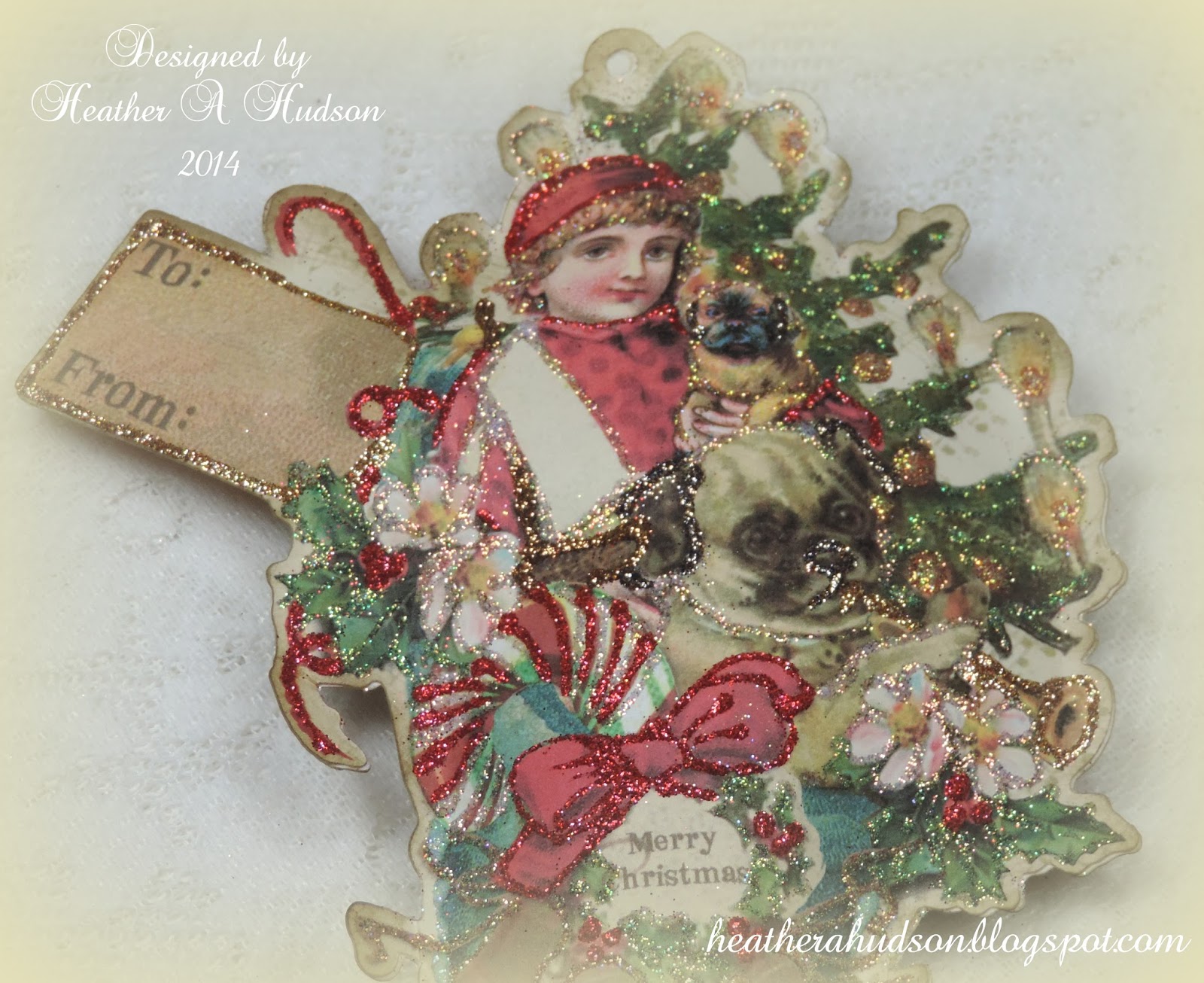 Heather A Hudson: Victorian Boy Christmas Stocking Collage Sheet & Ornament